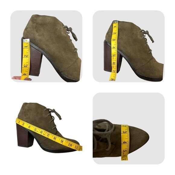 STEVE MADDEN Olive Green Suede Heeled Booties Size 9.5 - Picture 7 of 17